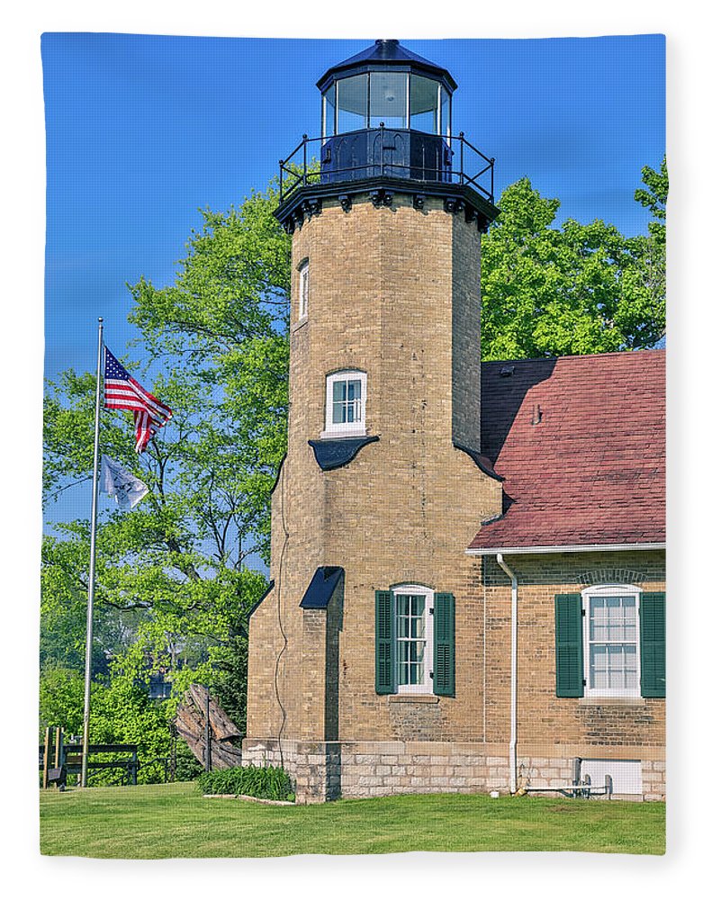 White River Light Michigan - Blanket