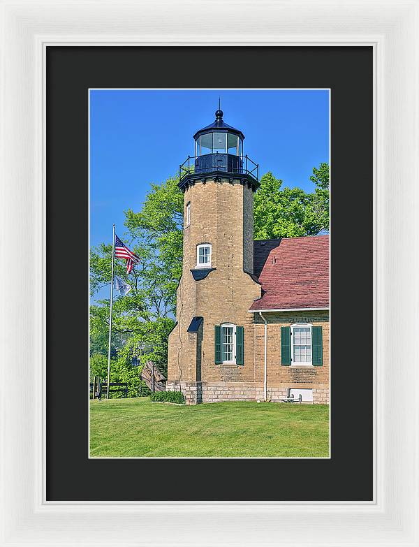 White River Light Michigan - Framed Print