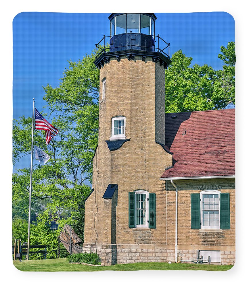 White River Light Michigan - Blanket