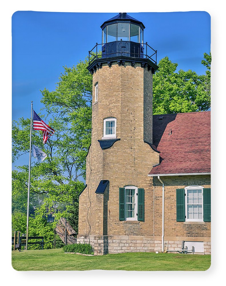 White River Light Michigan - Blanket