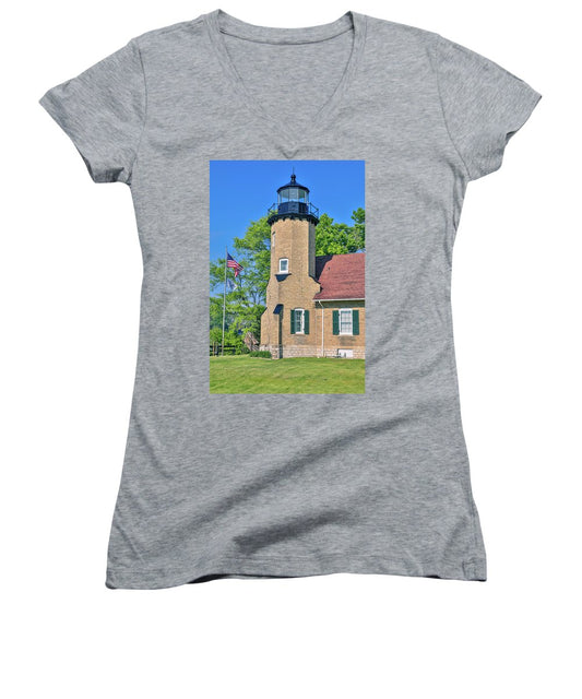 White River Light Michigan - Women's V-Neck