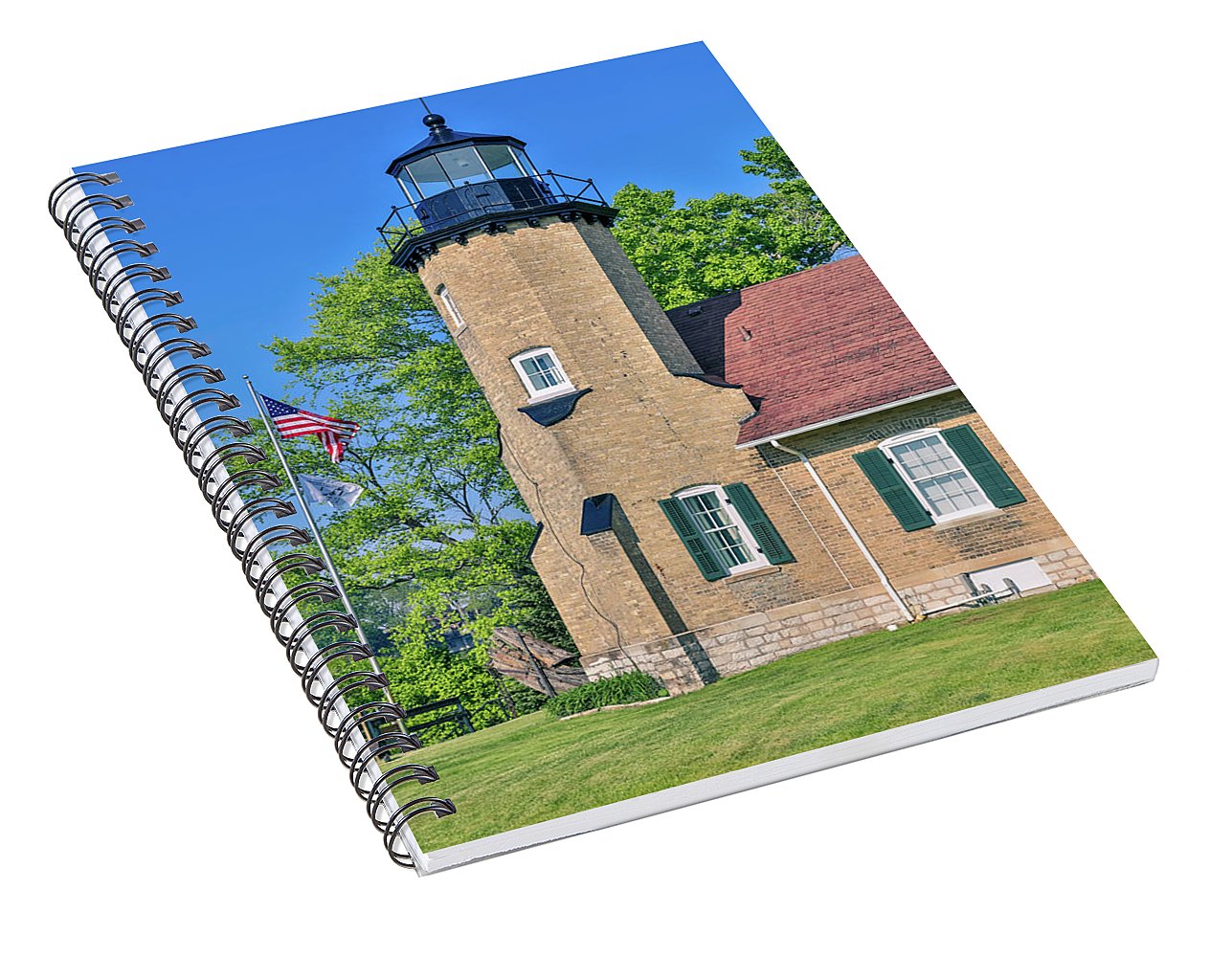 White River Light Michigan - Spiral Notebook