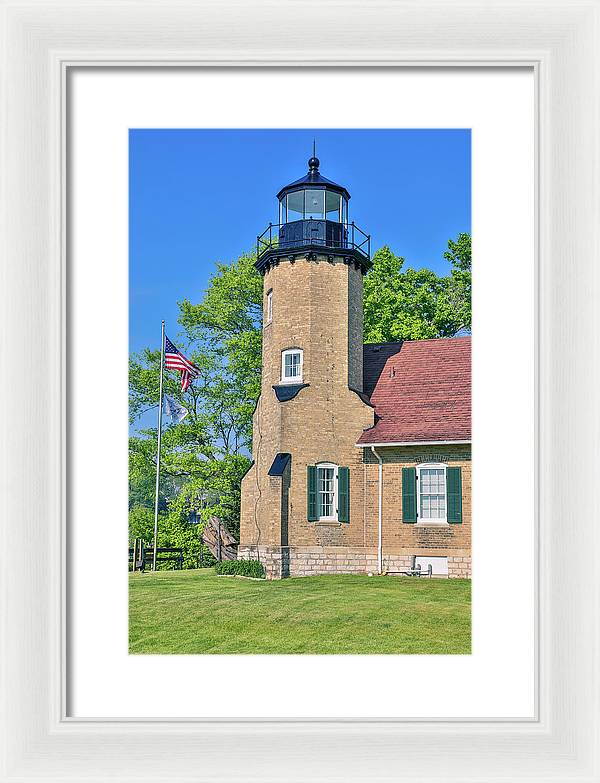 White River Light Michigan - Framed Print