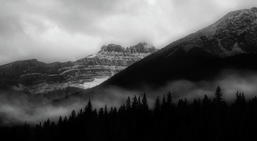 Dreamy Mountainscape Canada black and white fine art photography by Dan Sproul
