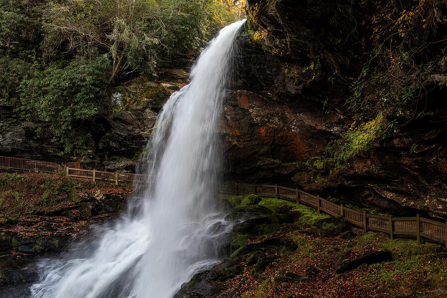 Dry Falls North Carolina waterfall nature photography by Dan Sproul for calming healthcare and wellness interiors
