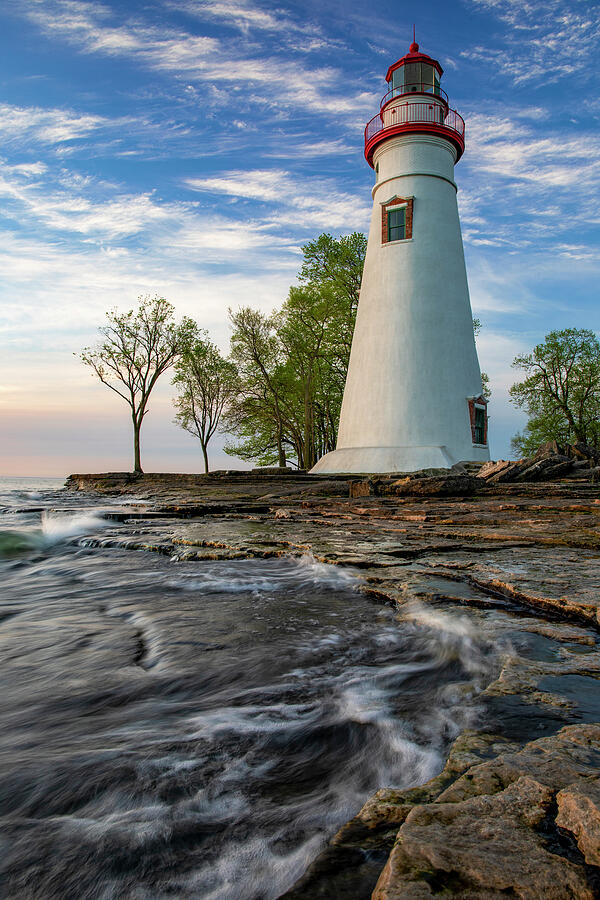 Marblehead Lighthouse Lake Erie waves vertical coastal print by Dan Sproul