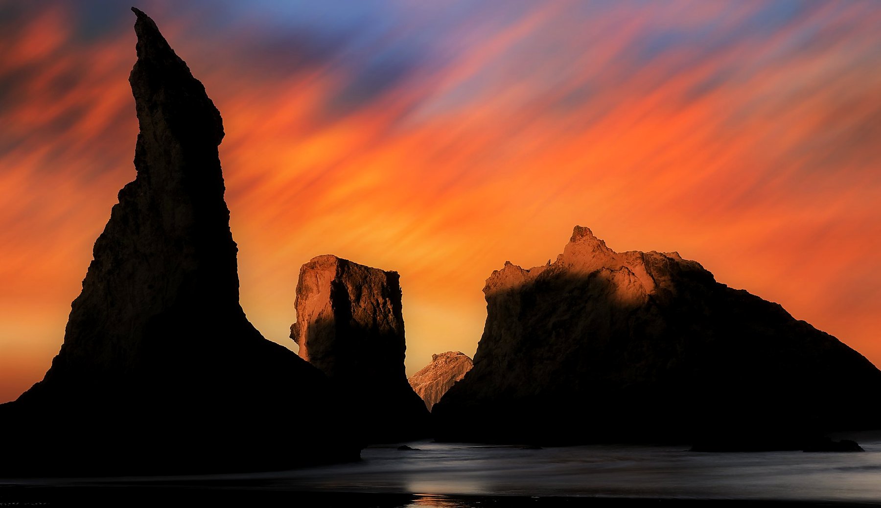 Bandon Beach Oregon sea stacks sunrise photography print by Dan Sproul