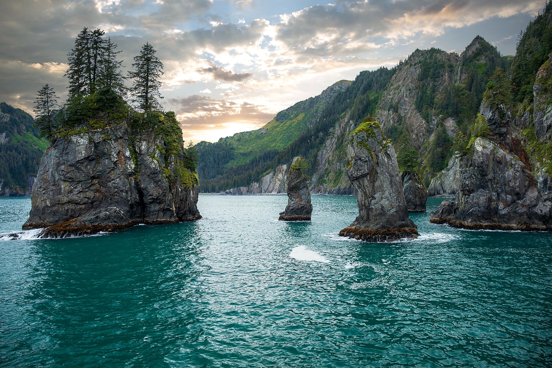 Kenai Fjords sea stacks Alaska landscape photography print by Dan Sproul