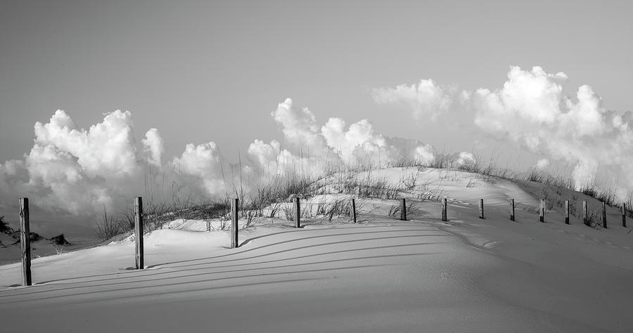 Black and white Okaloosa Island sand dunes photography by Dan Sproul for patient room and wellness wall art