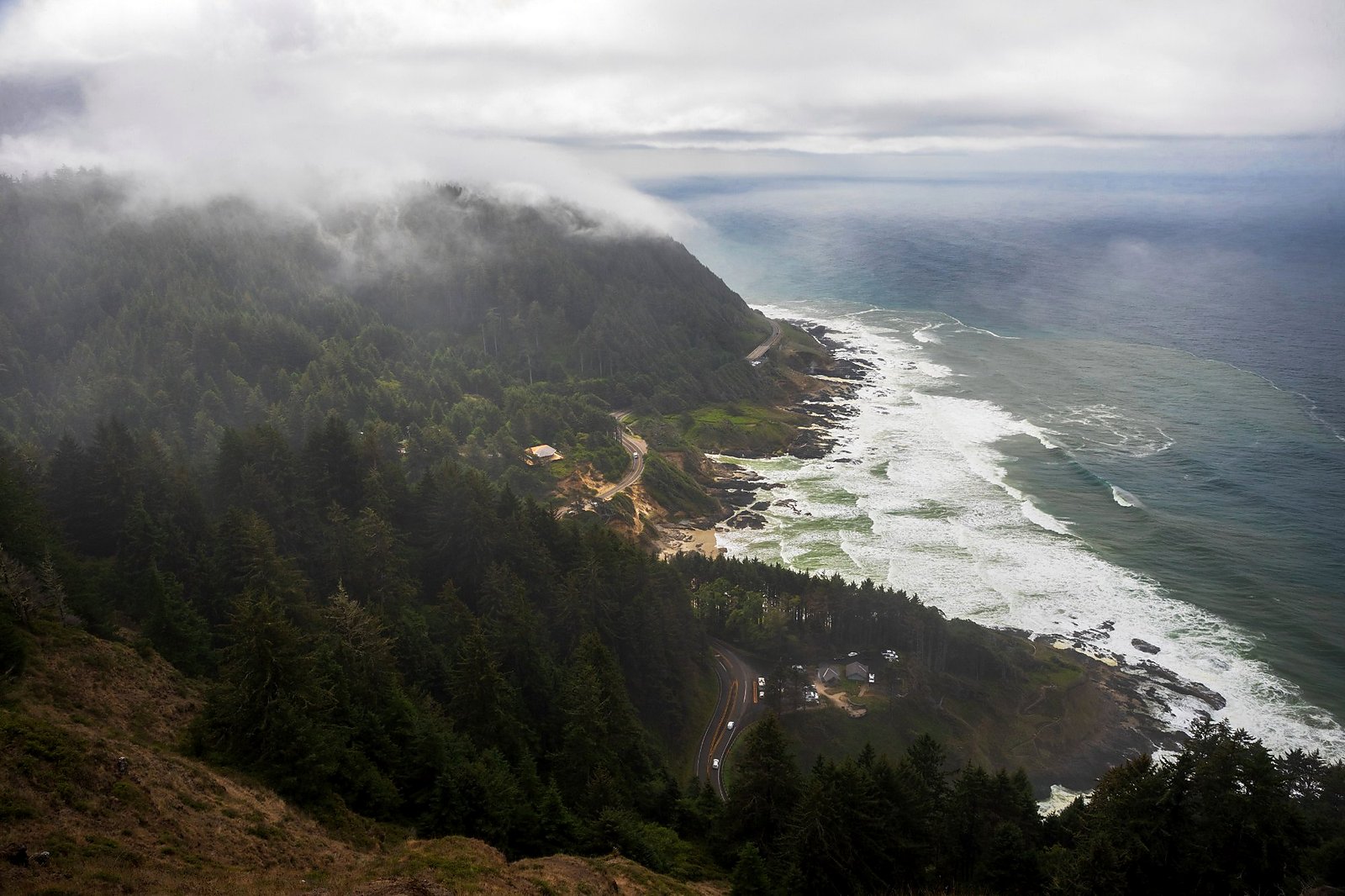 Cape Perpetua Oregon moody coastal overlook landscape print Dan Sproul