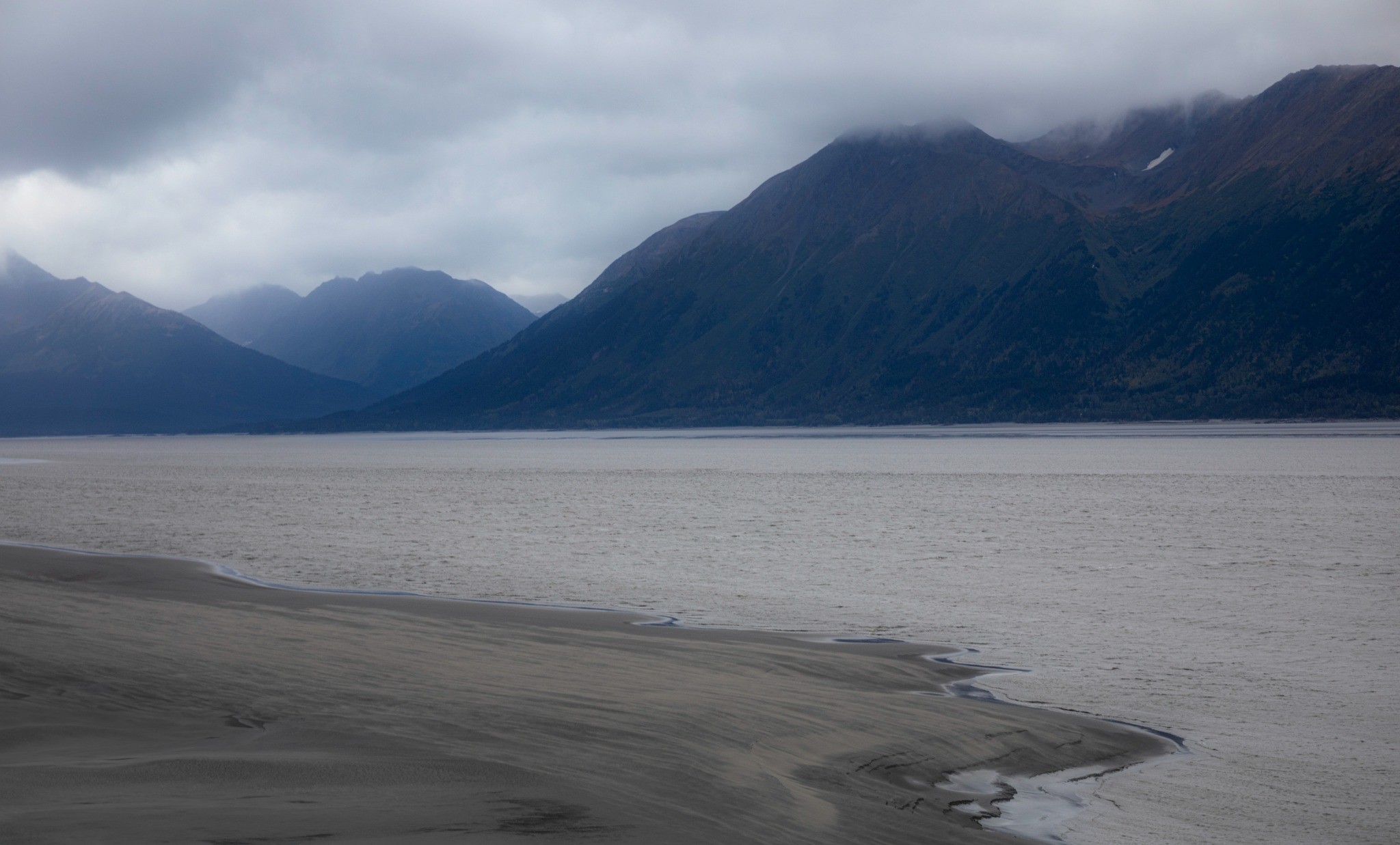 Moody Alaska mountain landscape print for boutique hotel and hospitality interiors by Dan Sproul